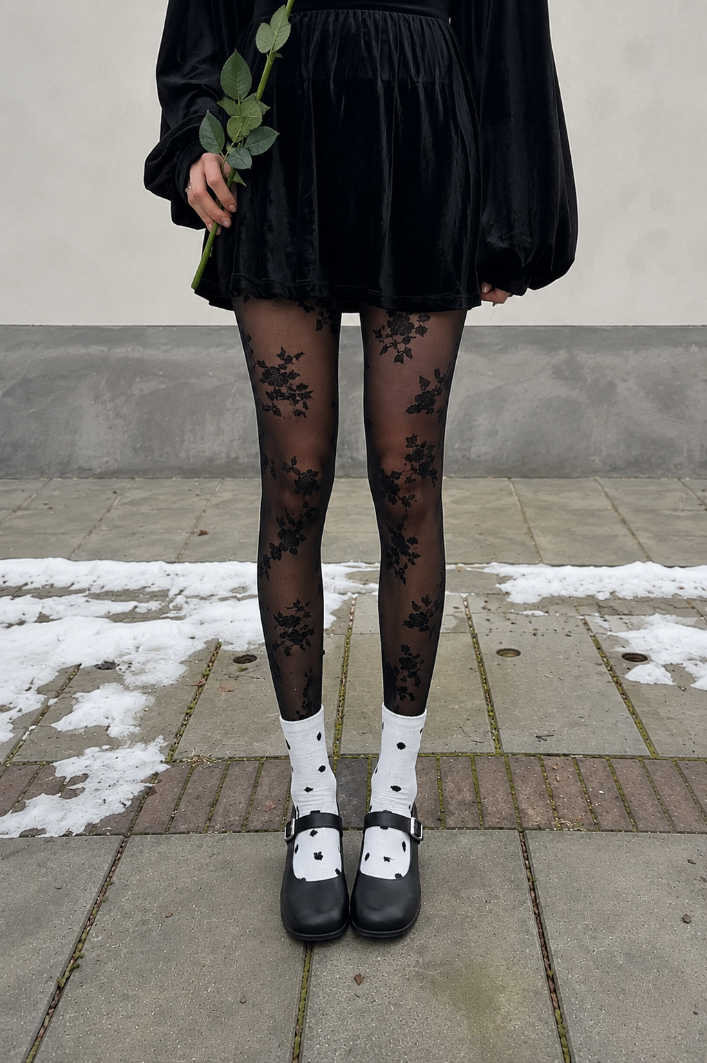 Pantys de flores negras