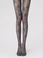 Panty flores Gris
