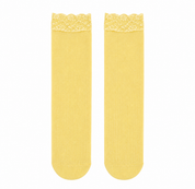 Calcetin largo encaje amarillo