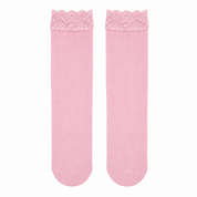 Calcetin largo encaje rosado
