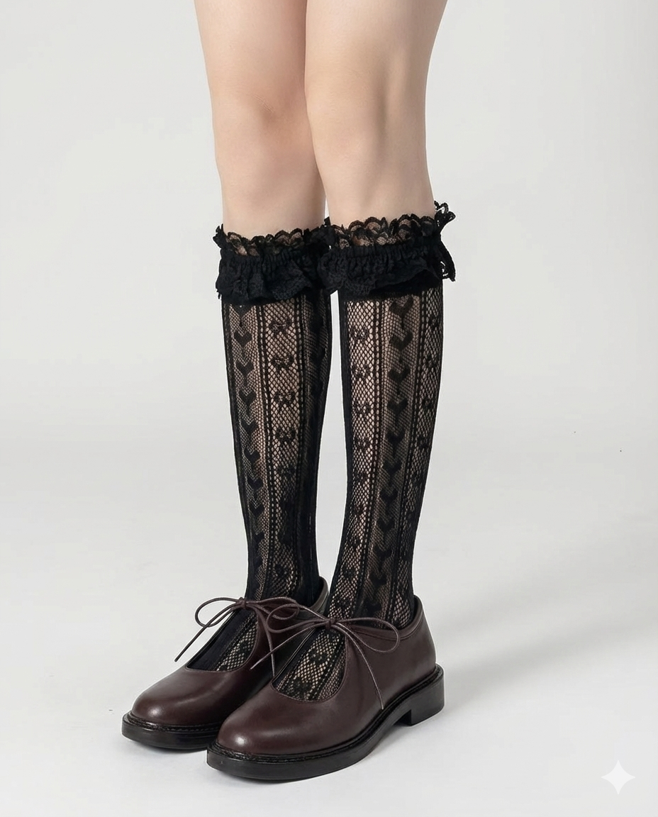 Calcetas negras con vuelo