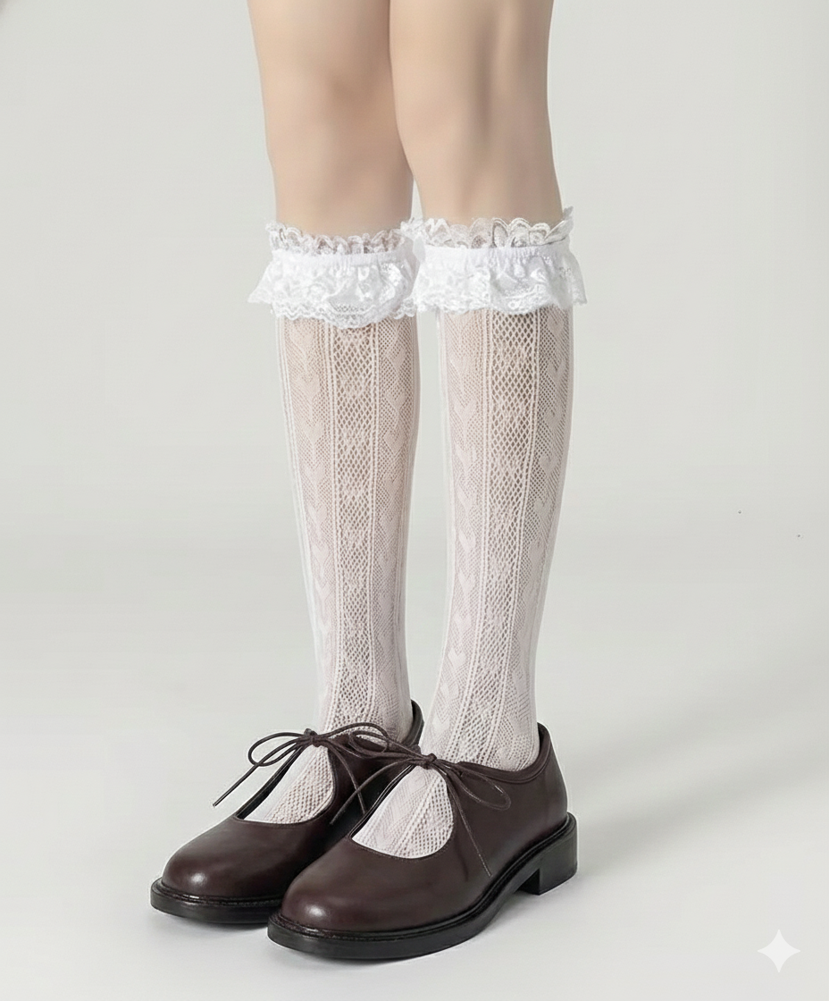 Calcetas blancas con vuelos